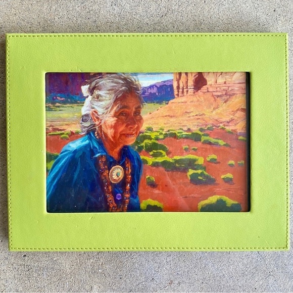 Milano Lime Green Soft Leather Photo Frame - Picture 4 of 8